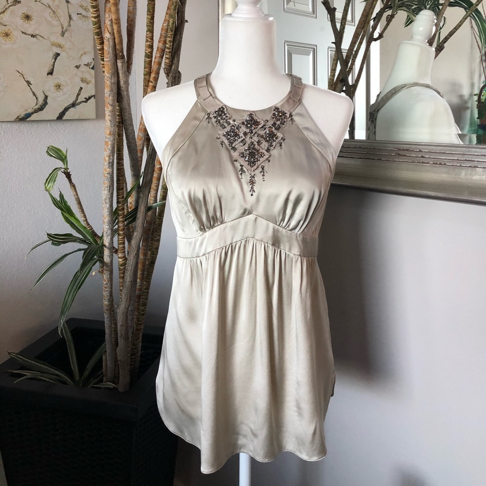 Rebecca Taylor Beaded Embellish Silk Halter Top 8